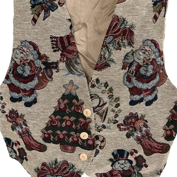 🌼 Vintage Christmas Tapestry Vest 🎄 NWT 🎄 - Picture 2 of 7